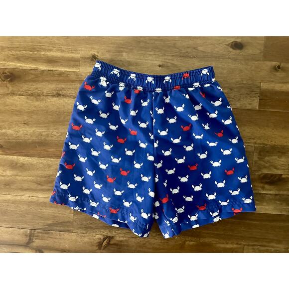 NWT Florence Eiseman Navy Blue Red Crab Print Swim Trunks Beach Preppy Classic 5 - Picture 2 of 7